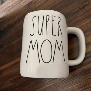 Rae Dunn Artisan Collection by Magenta SUPER MOM White with Black Ceramic Mug